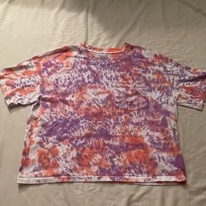 Red and purp tie die top